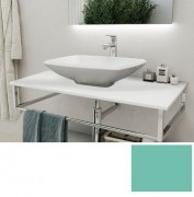 Консоль для раковины Marsan Quadro 110х50 см нержавеющая сталь/стекло мята Quadro5-110х50mint