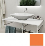 Консоль для раковины Marsan Quadro 120х50 см нержавеющая сталь/стекло оранжевый Quadro5-120х50orange
