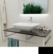 Консоль для раковины Marsan Quadro 130х50 см нержавеющая сталь/стекло черный Quadro5-130х50black