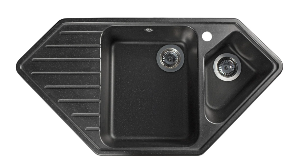 Мойка для кухни Miraggio Tirion врезная с 2 чашами с крылом матовый Black 0000039