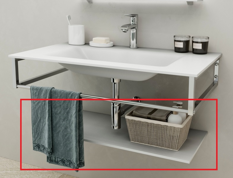 Полка для ванной Marsan 60х35 см акриловый камень Marsan60х35