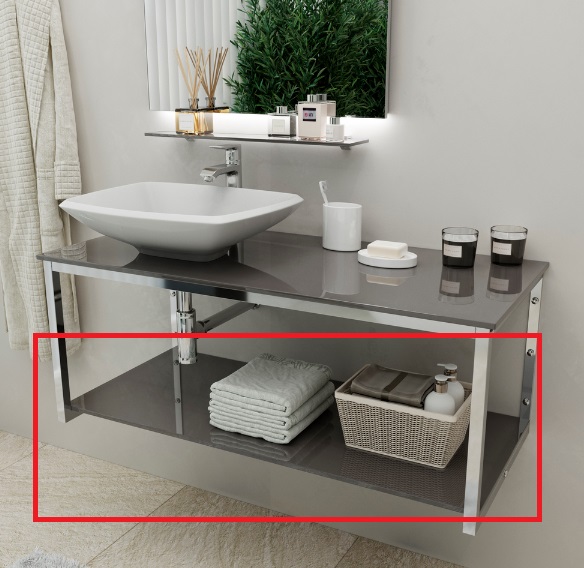 Полка для ванной Marsan 60х35 см стекло бисмарк Marsan60х35bismarck