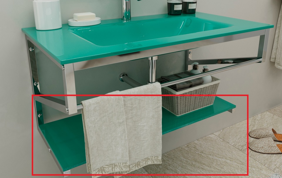 Полка для ванной Marsan 80х35 см стекло мята Marsan80х35mint