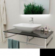 Консоль для раковины Marsan Quadro 110х50 см нержавеющая сталь/стекло черный Quadro5-110х50black