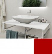 Консоль для раковины Marsan Quadro 120х50 см нержавеющая сталь/стекло кармин Quadro5-120х50carmine