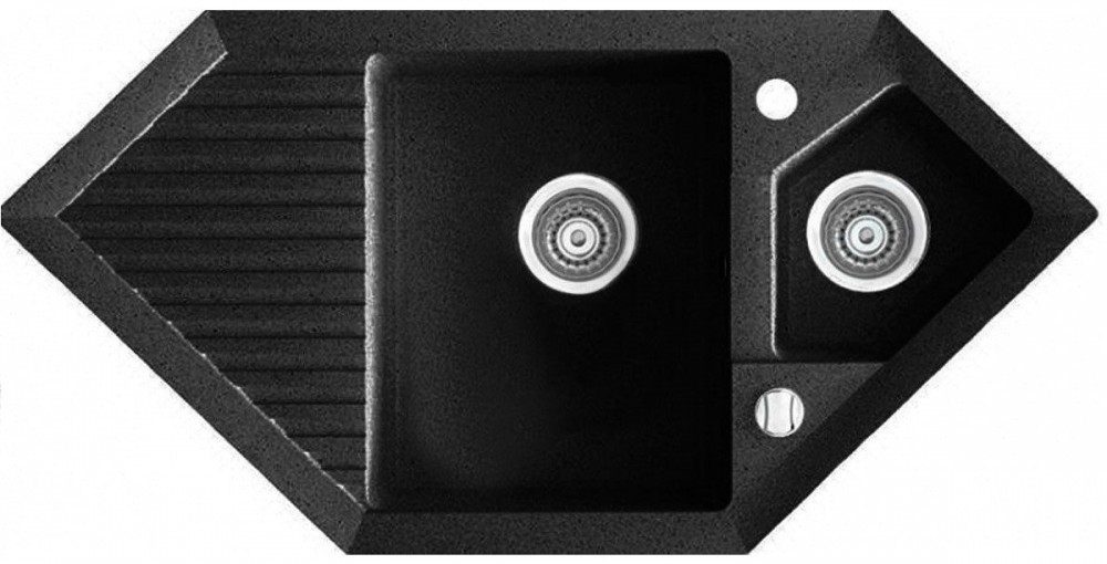 Мийка для кухні Marmorin Cire trapez 100х50 см штучний камінь Magranit чорний 375 613 002