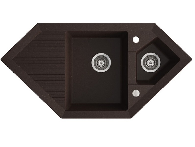 Мойка для кухни Marmorin Cire trapez 100х50 см искусственный камень Magranit коричневый 375 613 004