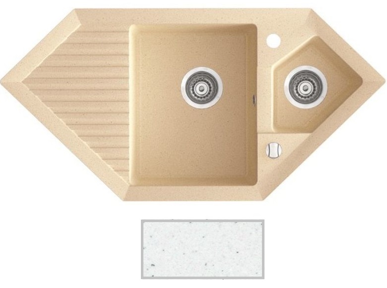 Мойка для кухни Marmorin Cire trapez 100х50 см искусственный камень Magranit белый 375 613 006