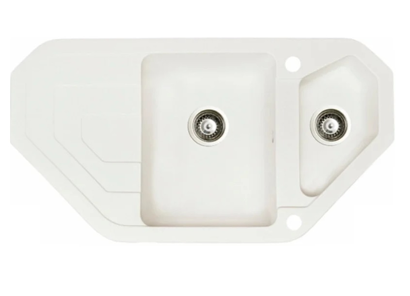 Мойка для кухни Marmorin Sten trapez 97х51 см искусственный камень Magranit белый 385 613 006