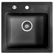 Мийка для кухні Marmorin Tama 1k 46,5х46,5 см штучний камінь Magranit чорний 390 103 002