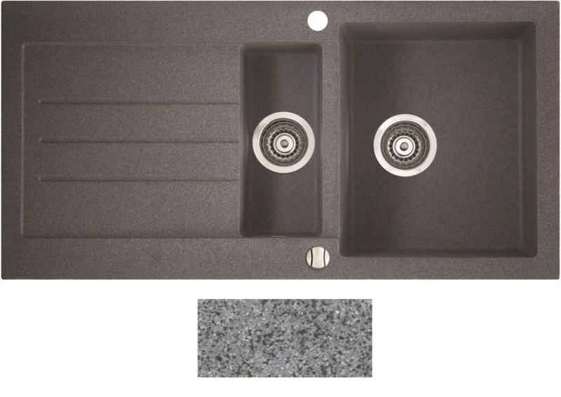 Мойка для кухни Marmorin Tellur 1,5k 10 100х50 см искусственный камень Magranit серый 380 513 003