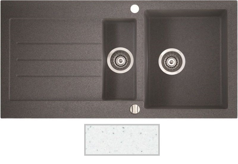 Мойка для кухни Marmorin Tellur 1,5k 10 100х50 см искусственный камень Magranit белый 380 513 006