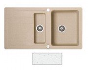 Мийка для кухні Marmorin Sten 1,5k 10 97х52 см штучний камінь Magranit білий 385 513 006