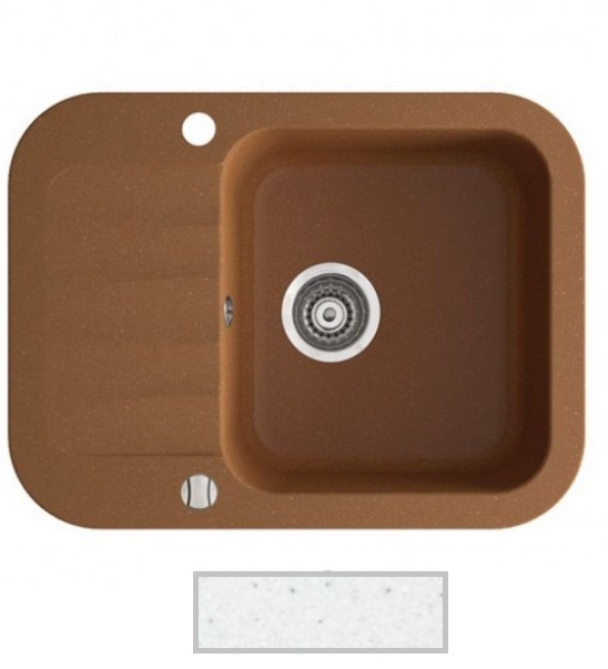 Мойка для кухни Marmorin Ignis 1k 0,50 62х47 см искусственный камень Magranit белый 435 133 006