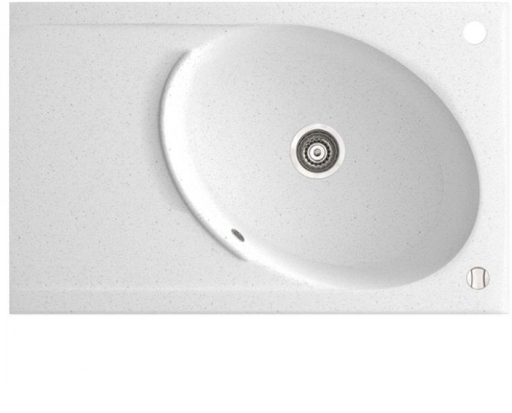 Мийка для кухні Marmorin Tono 1k 10 80х50 см штучний камінь Magranit білий 430 113 006