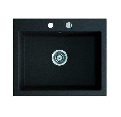 Мийка для кухні Marmorin Debra 1k 62х51 см штучний камінь Magranit чорний 436 103 002