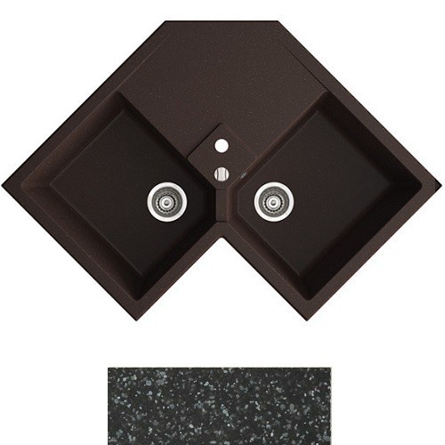 Мойка для кухни Marmorin Debra 2k 0,50 83х51 см искусственный камень Magranit черный 436 213 002