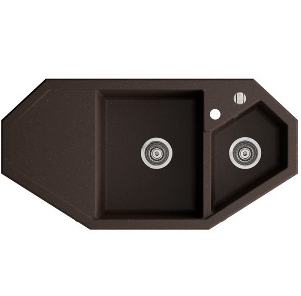 Мойка для кухни Marmorin Debra trapez 100х51 см искусственный камень Magranit коричневый 436 613 004