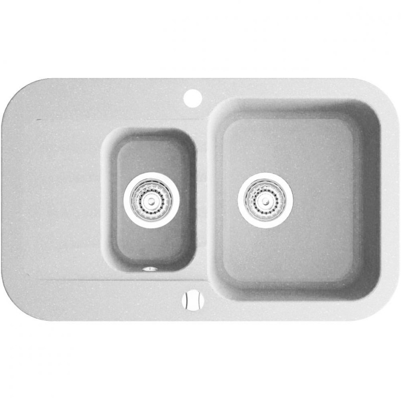 Мойка для кухни Marmorin Ignis 1,5k 10 77х47 см искусственный камень Magranit белый 435 513 006