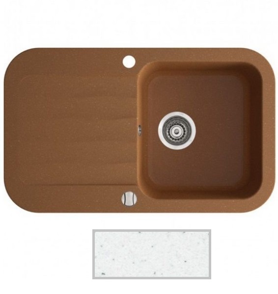 Мойка для кухни Marmorin Ignis 1k 10 77х47 см искусственный камень Magranit белый 435 113 006