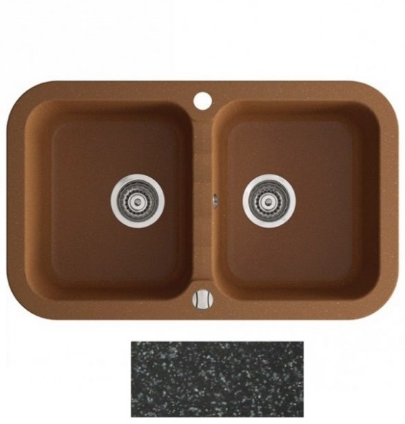 Мойка для кухни Marmorin Ignis 2k 77х47 см искусственный камень Magranit черный 435 203 002