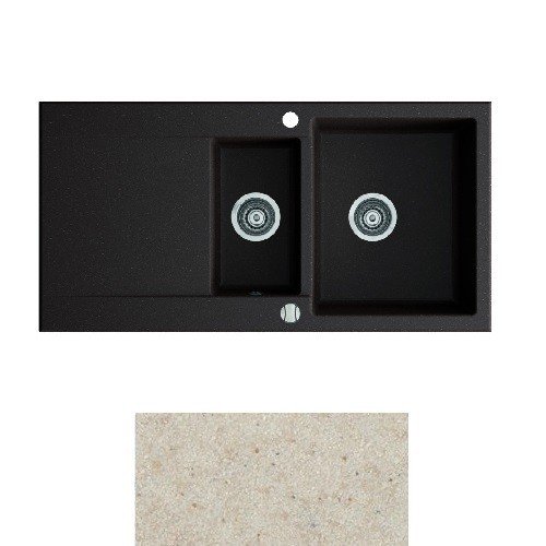 Мийка для кухні Marmorin Debra 1,5k 10 100х51 см штучний камінь Magranit пісочний 436 513 007