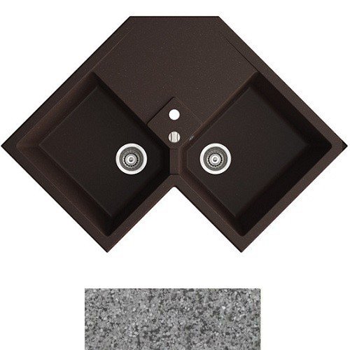 Мойка для кухни Marmorin Debra 2k 0,50 83х51 см искусственный камень Magranit серый 436 213 003