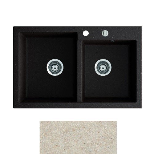 Мийка для кухні Marmorin Debra 2k 80х51 см штучний камінь Magranit пісочний 436 203 007