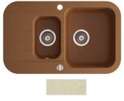 Мийка для кухні Marmorin Ignis 1,5k 10 77х47 см штучний камінь Magranit сафарі 435 513 001