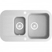 Мийка для кухні Marmorin Ignis 1,5k 10 77х47 см штучний камінь Magranit білий 435 513 006