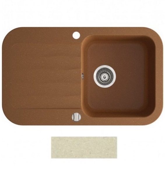 Мийка для кухні Marmorin Ignis 1k 10 77х47 см штучний камінь Magranit сафарі 435 113 001