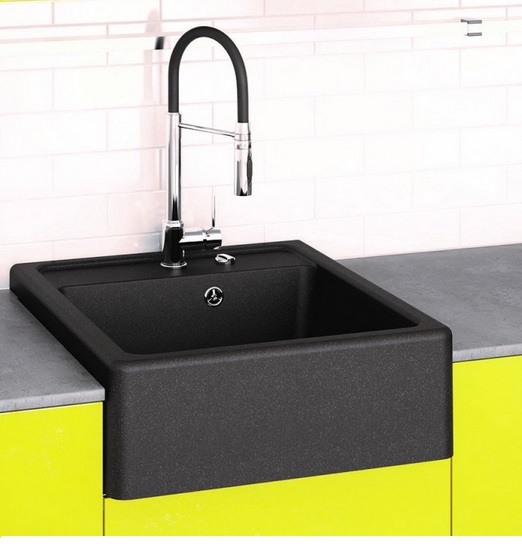 Мойка для кухни Marmorin Ewit 1k 59,5х63 см искусственный камень Magranit черный 515 103 002