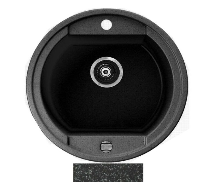 Мийка для кухні Marmorin Otago 1k Ø50 см штучний камінь Magranit чорний 505 803 002