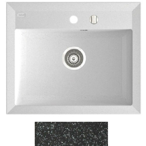 Мийка для кухні Marmorin Ivo 59,3х49,3 см штучний камінь Magranit чорний 710 103 002