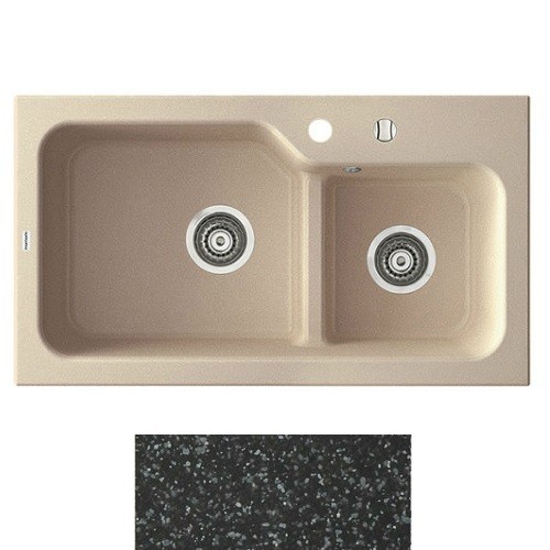 Мойка для кухни Marmorin Ako 2k 80х45 см искусственный камень Magranit черный 711 503 002