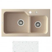 Мийка для кухні Marmorin Ako 2k 80х45 см штучний камінь Magranit білий 711 503 006