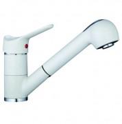 Смеситель для кухни Marmorin однорычажный с выдвижной лейкой белый 6214