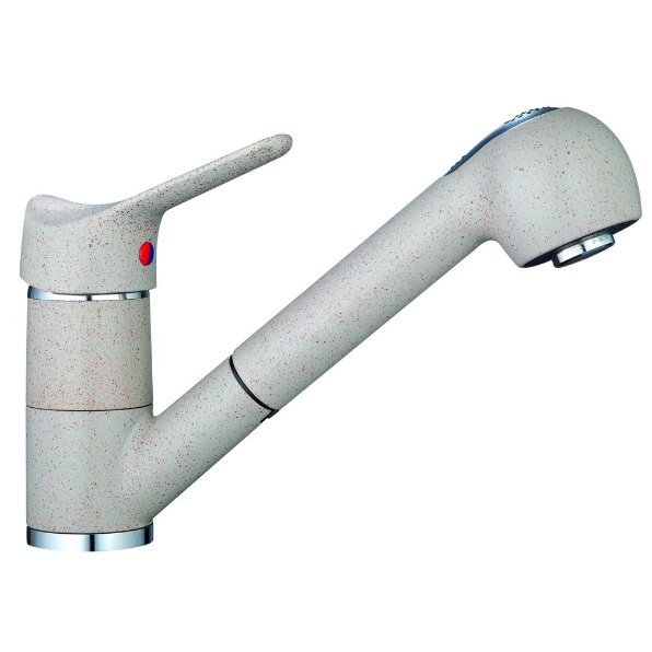 Смеситель для кухни Marmorin однорычажный с выдвижной лейкой песочный 7214