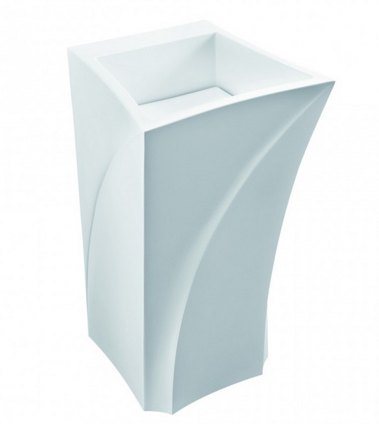 Раковина для ванной Marmorin Erato 49х49,5 см напольная литой камень белый 370 049 020 xx x