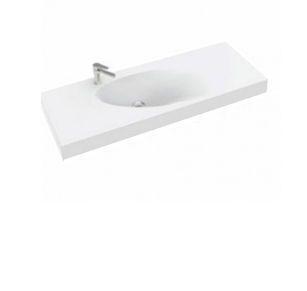 Раковина для ванної Marmorin Ugo 120х43 см литий камінь білий P_U_528_05_1200