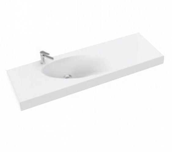 Раковина для ванної Marmorin Ugo 140х43 см литий камінь білий P_U_528_03_1400