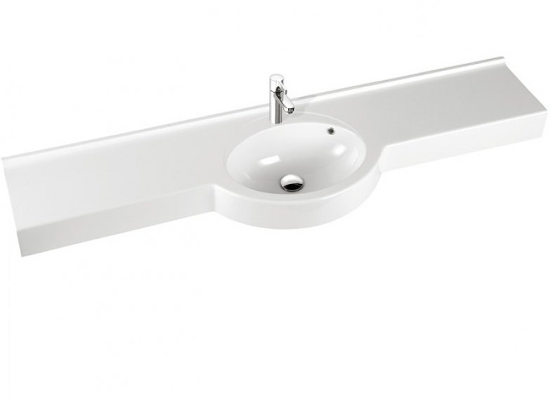 Раковина для ванної Marmorin Hale регульована від 60 до 180 см литий камінь білий 340 REG 0xx xx x