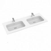 Раковина для ванної Marmorin May 120,5х46 см подвійна литий камінь білий P_U_623_01_1205