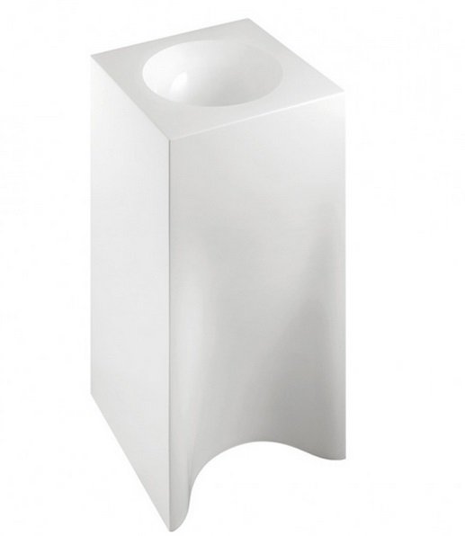 Раковина для ванной Marmorin Rea 40х40 см напольная литой камень белый 211 040 020 xx x