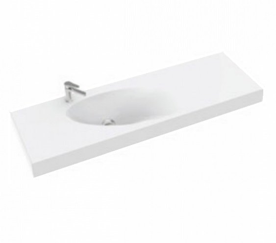 Раковина для ванной Marmorin Ugo 140х43 см литой камень белый P_U_528_03_1400