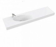 Раковина для ванной Marmorin Ugo 165х43 см левосторонняя литой камень белый P_U_528_02_1650