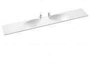 Раковина для ванної Marmorin Ugo duet подвійна регульована від 153,5 до 250 см литий камінь білий 642 REG 2xx xx x