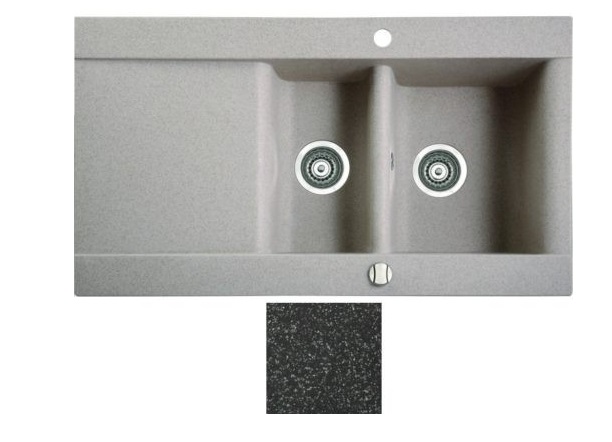 Мийка для кухні Marmorin Voga 1,5k 10 95х54 см штучний камінь Magranit чорний 110 513 002