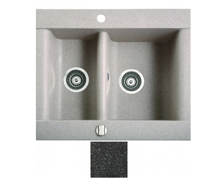 Мойка для кухни Marmorin Voga 1,5k 63,7х54 см искусственный камень Magranit черный 110 503 002