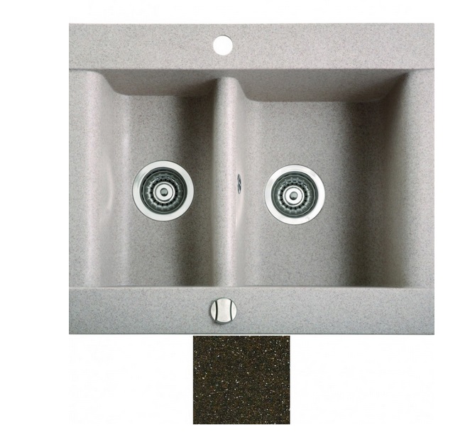 Мийка для кухні Marmorin Voga 1,5k 63,7х54 см штучний камінь Magranit коричневий 110 503 004